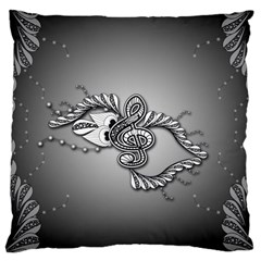 Decorative Clef, Zentangle Design Large Cushion Case (two Sides) by FantasyWorld7