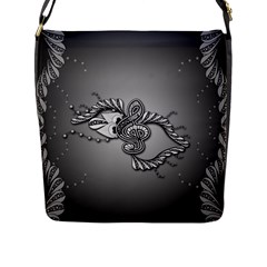 Decorative Clef, Zentangle Design Flap Closure Messenger Bag (l) by FantasyWorld7