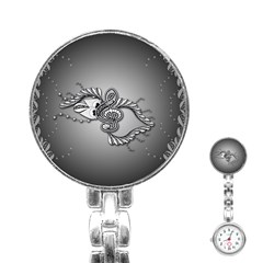 Decorative Clef, Zentangle Design Stainless Steel Nurses Watch by FantasyWorld7