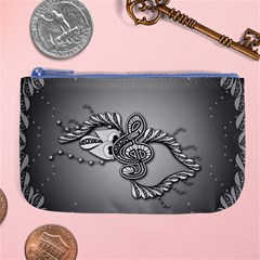 Decorative Clef, Zentangle Design Large Coin Purse by FantasyWorld7