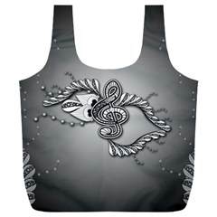 Decorative Clef, Zentangle Design Full Print Recycle Bag (xxxl) by FantasyWorld7