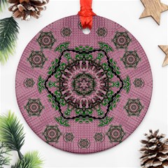 Sakura Wreath And Cherry Blossoms In Harmony Ornament (round) by pepitasart