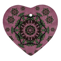 Sakura Wreath And Cherry Blossoms In Harmony Ornament (heart) by pepitasart