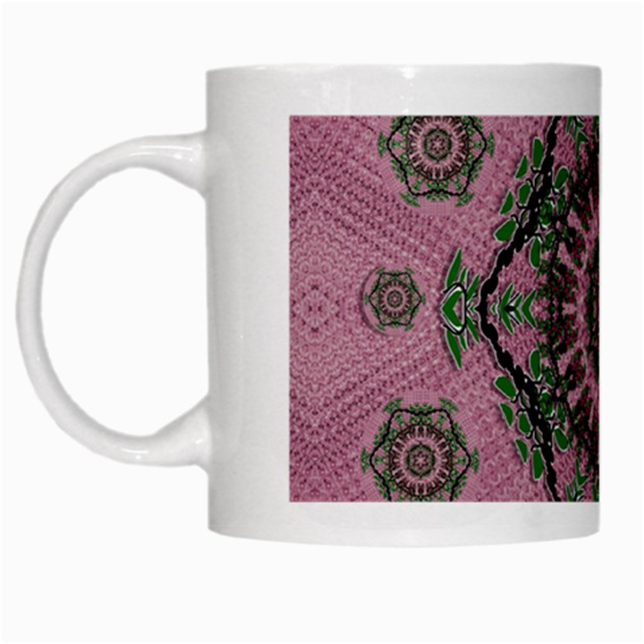 Sakura Wreath And Cherry Blossoms In Harmony White Mugs