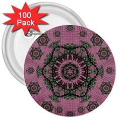 Sakura Wreath And Cherry Blossoms In Harmony 3  Buttons (100 Pack)  by pepitasart