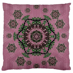 Sakura Wreath And Cherry Blossoms In Harmony Large Cushion Case (one Side) by pepitasart