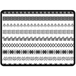 Borders Ikat Ethnic Frame Tribal Double Sided Fleece Blanket (Large)  80 x60  Blanket Front