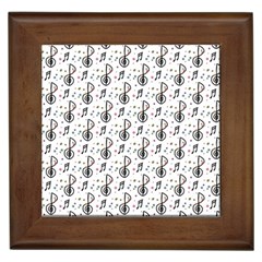 Musical Notes Pattern Framed Tile by Wegoenart