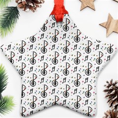 Musical Notes Pattern Ornament (star) by Wegoenart