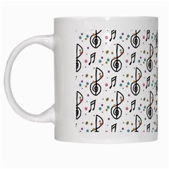 Musical Notes Pattern White Mugs by Wegoenart