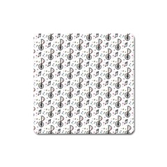 Musical Notes Pattern Square Magnet by Wegoenart