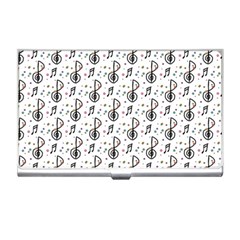 Musical Notes Pattern Business Card Holder by Wegoenart