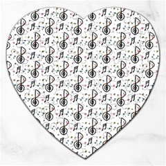 Musical Notes Pattern Jigsaw Puzzle (heart) by Wegoenart