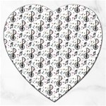 Musical Notes Pattern Jigsaw Puzzle (Heart) Front