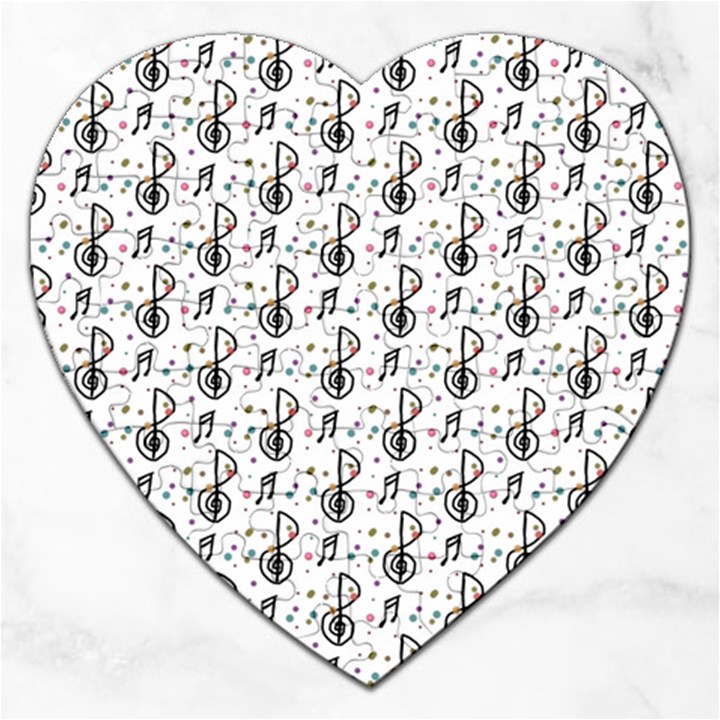 Musical Notes Pattern Jigsaw Puzzle (Heart)