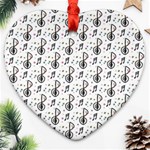 Musical Notes Pattern Heart Ornament (Two Sides) Front