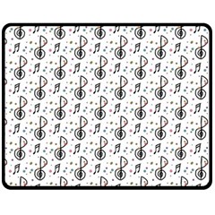 Musical Notes Pattern Fleece Blanket (medium)  by Wegoenart