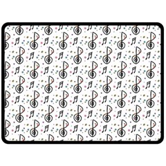 Musical Notes Pattern Double Sided Fleece Blanket (large)  by Wegoenart