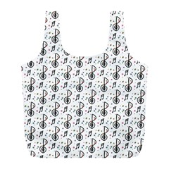 Musical Notes Pattern Full Print Recycle Bag (l) by Wegoenart