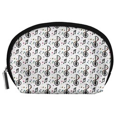 Musical Notes Pattern Accessory Pouch (large) by Wegoenart