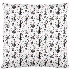 Musical Notes Pattern Large Flano Cushion Case (two Sides) by Wegoenart