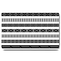 Borders Ikat Ethnic Frame Tribal Large Doormat  by Wegoenart