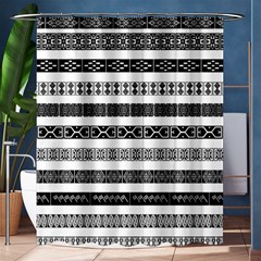 Borders Ikat Ethnic Frame Tribal Shower Curtain 60  X 72  (medium)  by Wegoenart