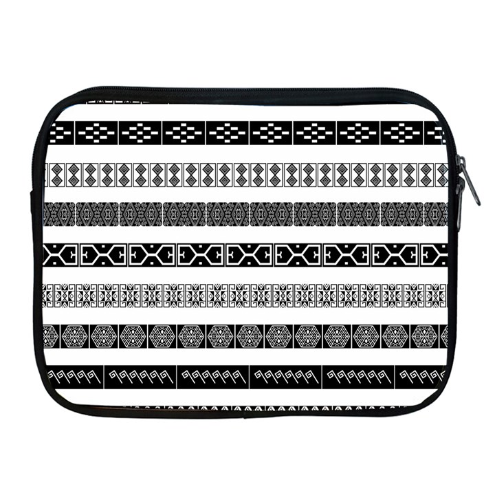 Borders Ikat Ethnic Frame Tribal Apple iPad 2/3/4 Zipper Cases