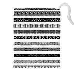 Borders Ikat Ethnic Frame Tribal Drawstring Pouch (5xl)