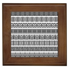 Borders Ikat Ethnic Frame Tribal Framed Tile by Wegoenart