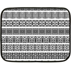 Borders Ikat Ethnic Frame Tribal Double Sided Fleece Blanket (mini)  by Wegoenart