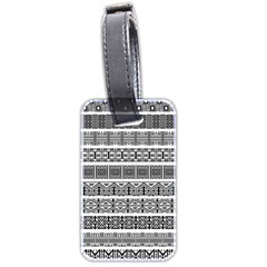 Borders Ikat Ethnic Frame Tribal Luggage Tag (two Sides) by Wegoenart