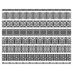 Borders Ikat Ethnic Frame Tribal Double Sided Flano Blanket (medium)  by Wegoenart