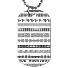 Borders Ikat Ethnic Frame Tribal Dog Tag (one Side) by Wegoenart