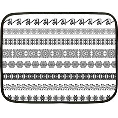 Borders Ikat Ethnic Frame Tribal Double Sided Fleece Blanket (mini)  by Wegoenart