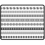 Borders Ikat Ethnic Frame Tribal Double Sided Fleece Blanket (Medium)  58.8 x47.4  Blanket Front