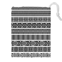 Borders Ikat Ethnic Frame Tribal Drawstring Pouch (5xl)