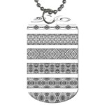 Borders Ikat Ethnic Frame Tribal Dog Tag (One Side) Front