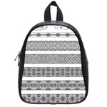 Borders Ikat Ethnic Frame Tribal School Bag (Small) Front