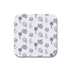 Cup Cake Cake Pattern Delicious Rubber Square Coaster (4 Pack)  by Wegoenart