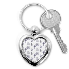 Cup Cake Cake Pattern Delicious Key Chain (heart) by Wegoenart