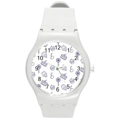 Cup Cake Cake Pattern Delicious Round Plastic Sport Watch (m) by Wegoenart