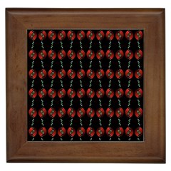 Red Silver Background Electric Framed Tile by Wegoenart