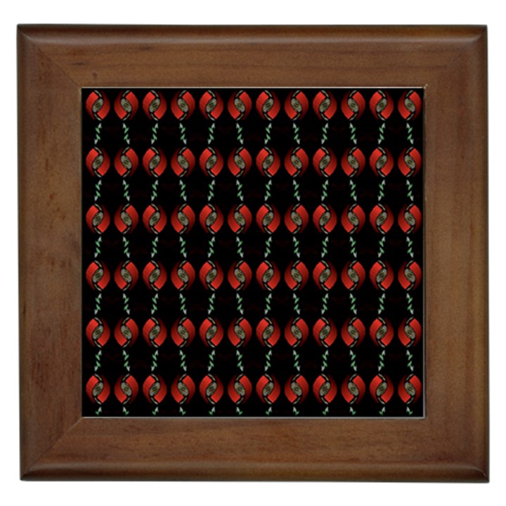 Red Silver Background Electric Framed Tile