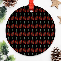 Red Silver Background Electric Ornament (round) by Wegoenart