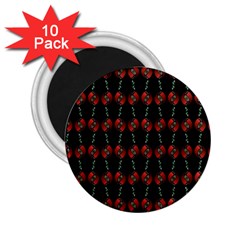 Red Silver Background Electric 2 25  Magnets (10 Pack)  by Wegoenart