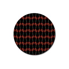 Red Silver Background Electric Magnet 3  (round) by Wegoenart