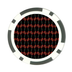 Red Silver Background Electric Poker Chip Card Guard by Wegoenart