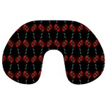 Red Silver Background Electric Travel Neck Pillow Front