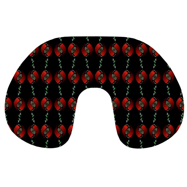 Red Silver Background Electric Travel Neck Pillow